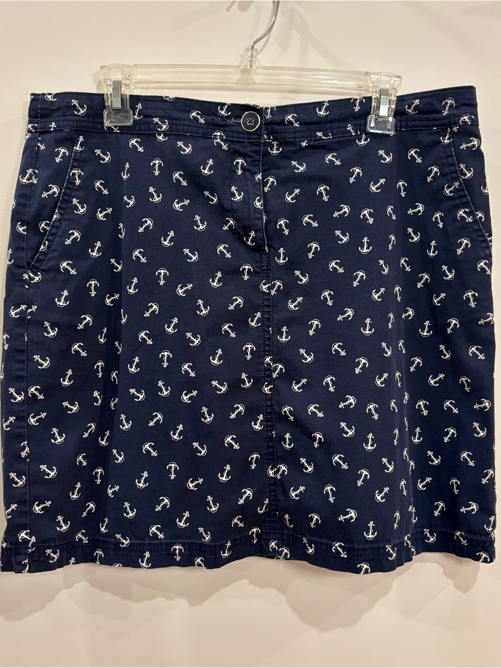 Karen Scott Navy Anchor Print Skort Nautical Size 10